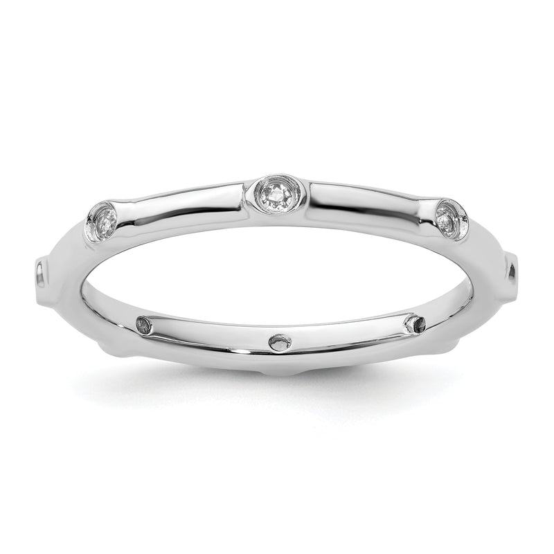 Sterlingsilber Stapelbar Expressions Weiß Topas Ring