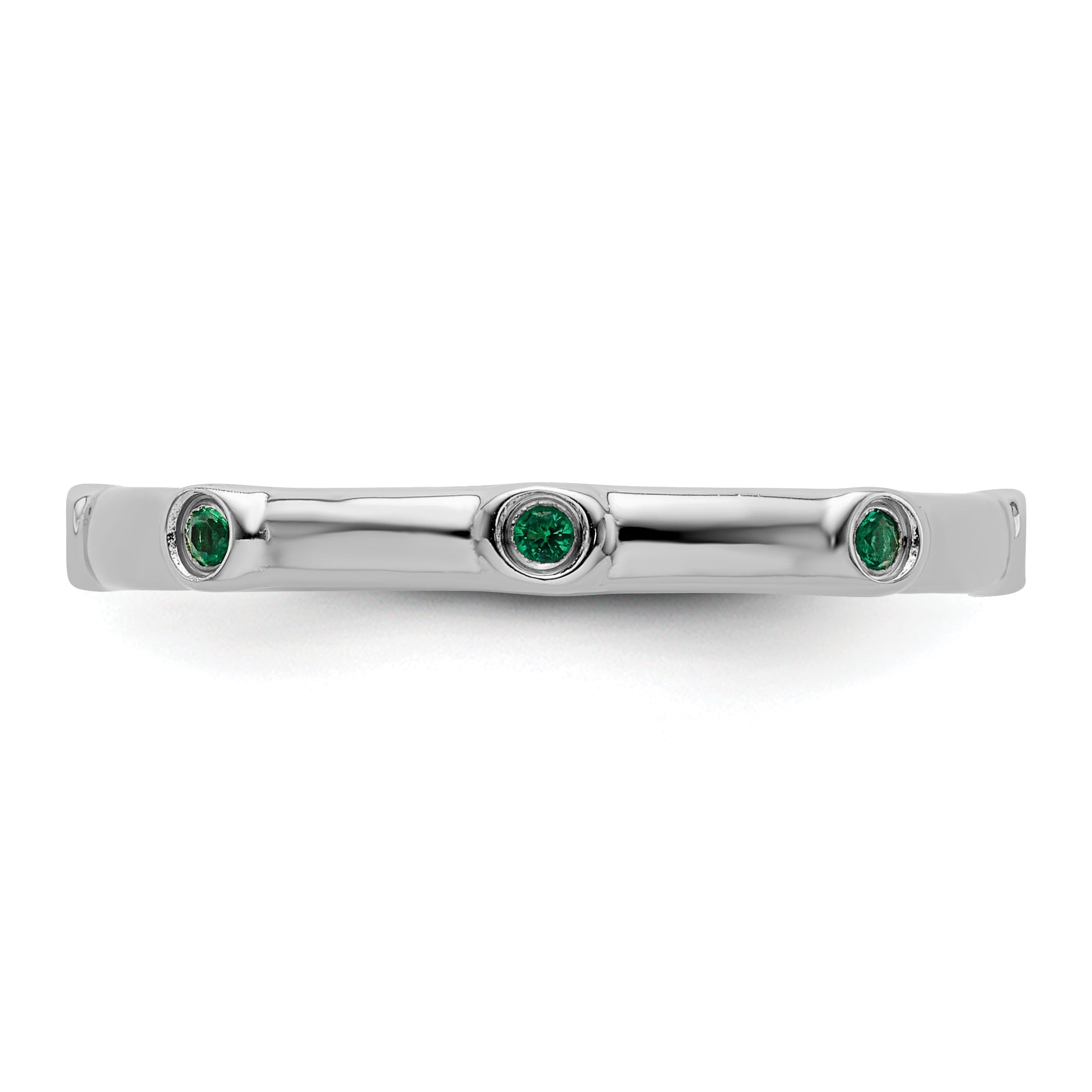 Sterlingsilber Stapelbar Expressions Erzeugt Smaragd Ring