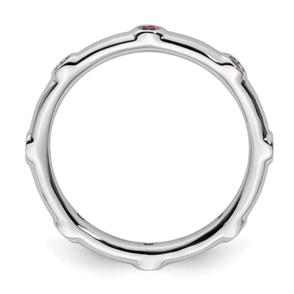 Sterlingsilber Stapelbar Expressions Rhodolith Granat Ring