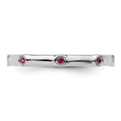 Sterlingsilber Stapelbar Expressions Rhodolith Granat Ring
