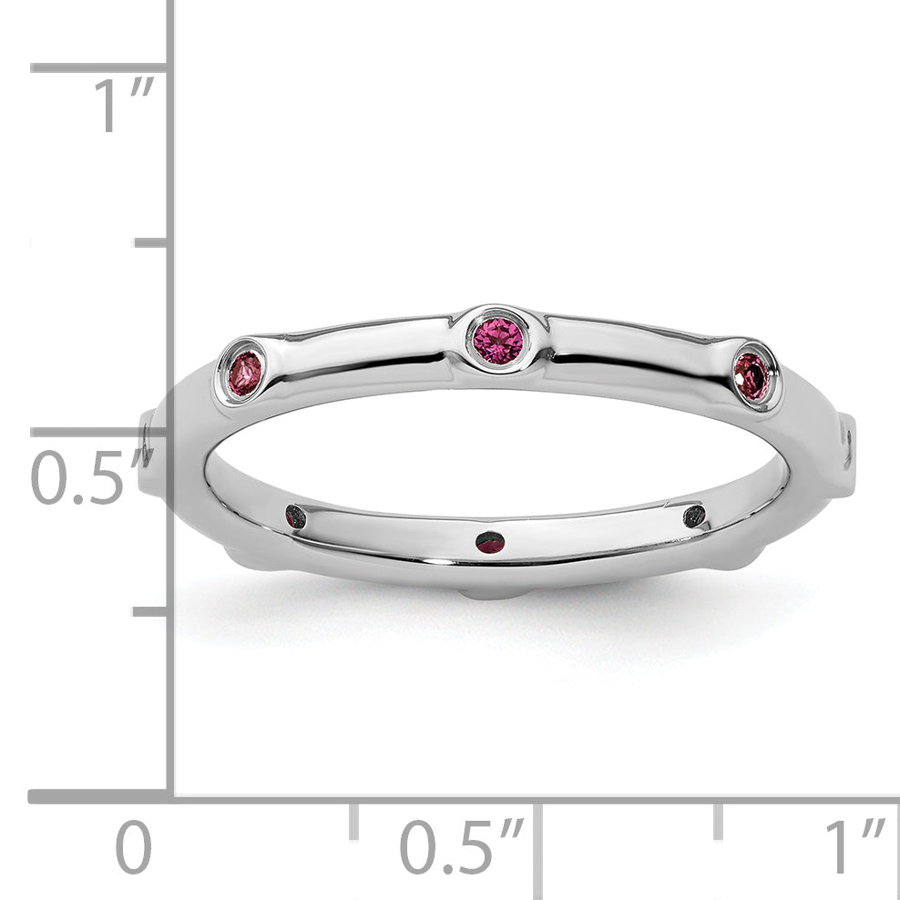 Sterlingsilber Stapelbar Expressions Rhodolith Granat Ring