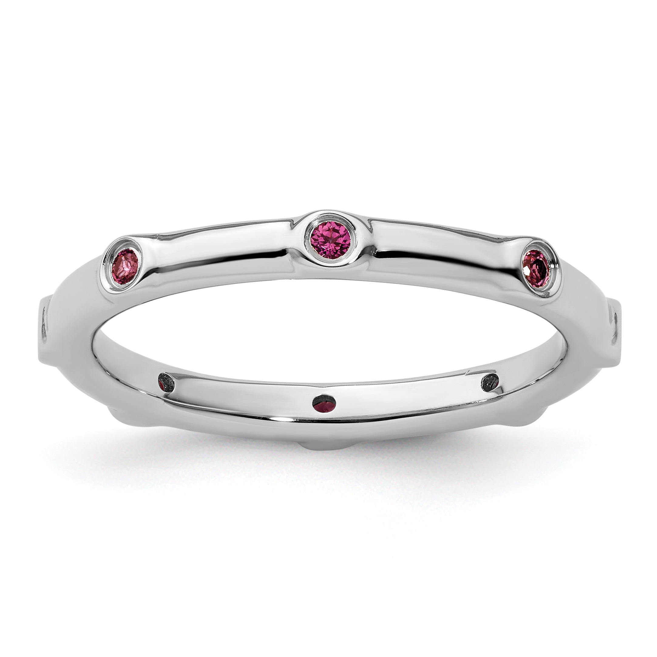 Sterlingsilber Stapelbar Expressions Rhodolith Granat Ring