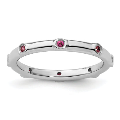 Sterlingsilber Stapelbar Expressions Rhodolith Granat Ring