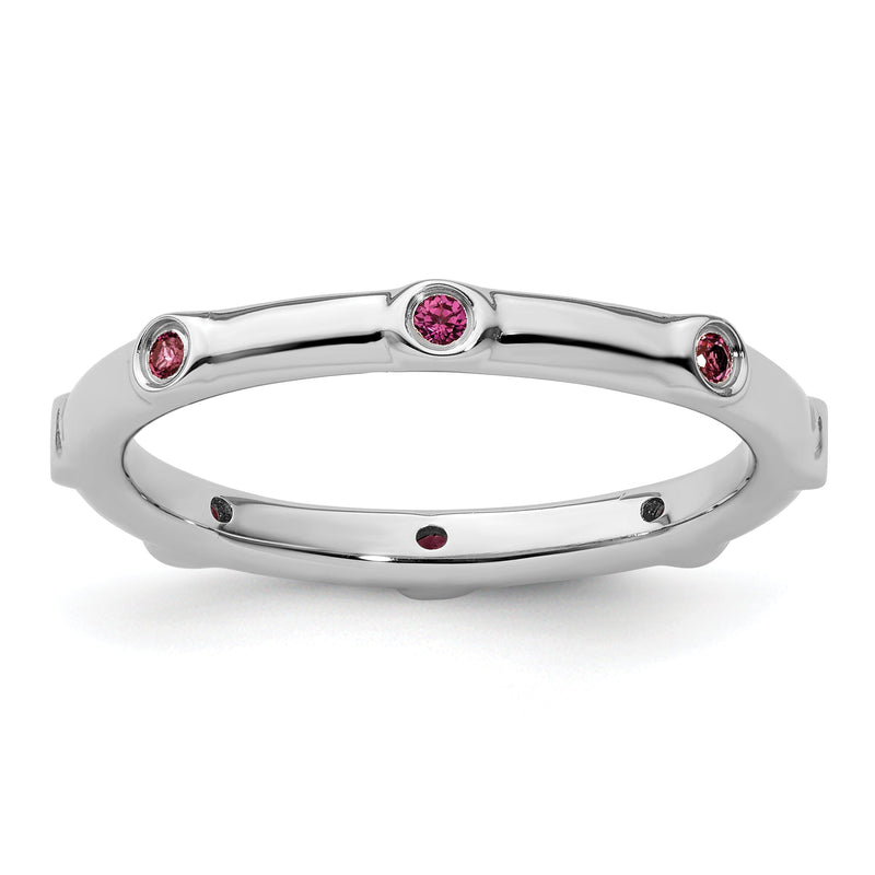Sterlingsilber Stapelbar Expressions Rhodolith Granat Ring
