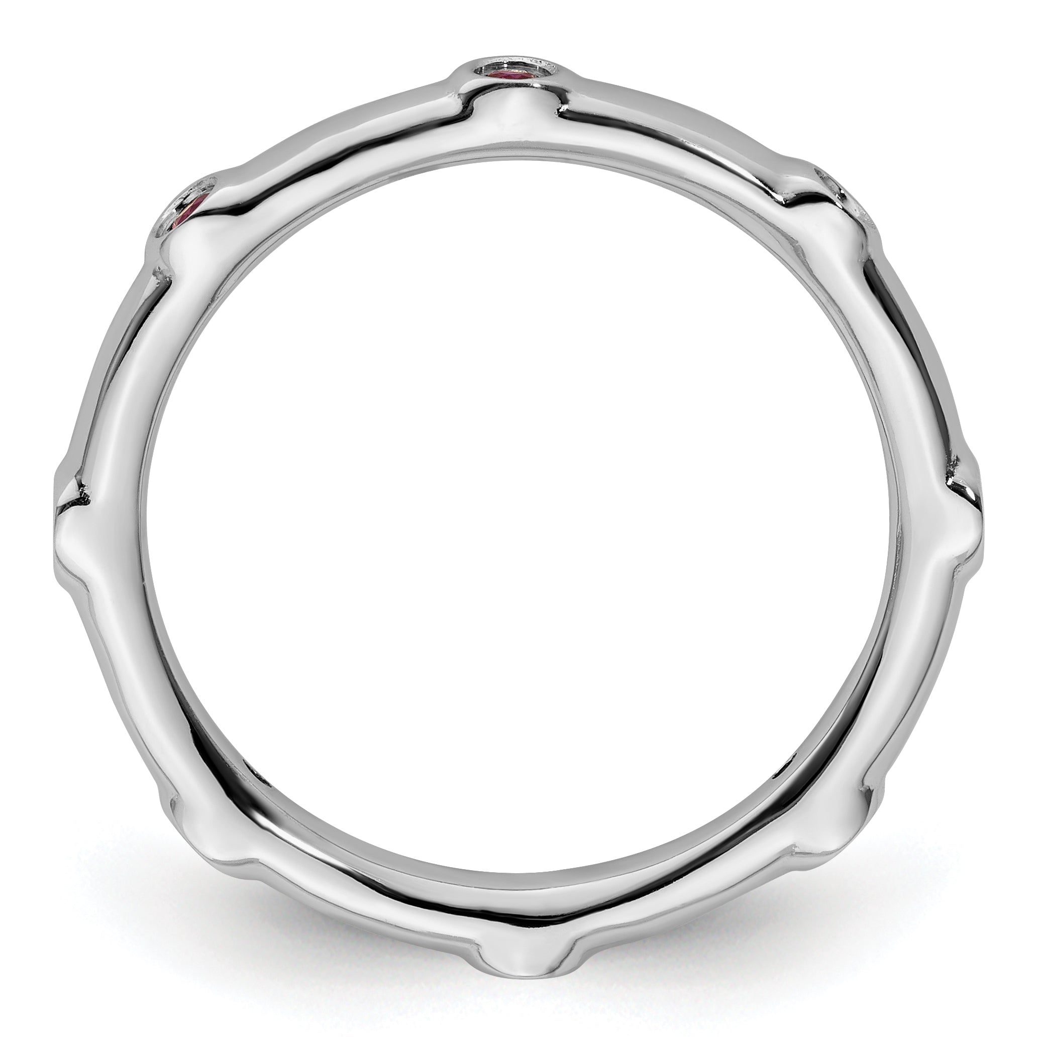 Sterlingsilber Stapelbar Expressions Erzeugt Rubin Ring