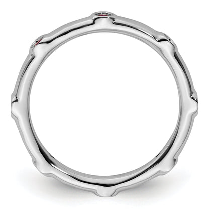 Sterlingsilber Stapelbar Expressions Erzeugt Rubin Ring