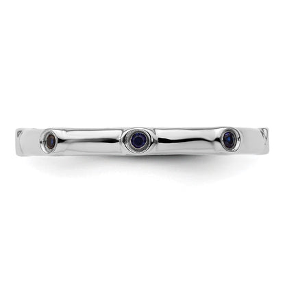 Sterlingsilber Stapelbar Expressions Erzeugt Saphir Ring
