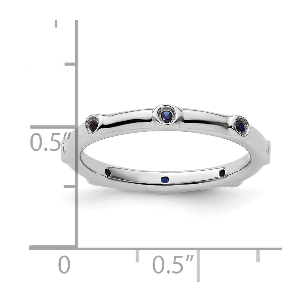 Sterlingsilber Stapelbar Expressions Erzeugt Saphir Ring