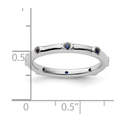 Sterlingsilber Stapelbar Expressions Erzeugt Saphir Ring