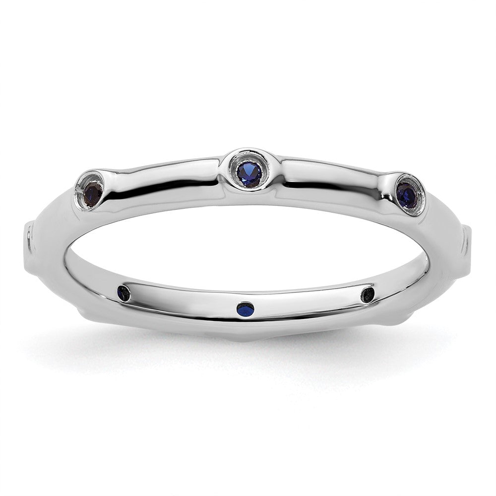 Sterlingsilber Stapelbar Expressions Erzeugt Saphir Ring