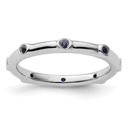 Sterlingsilber Stapelbar Expressions Erzeugt Saphir Ring