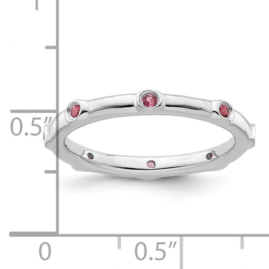 Sterlingsilber Stapelbar Expressions Rosa Turmalin Ring