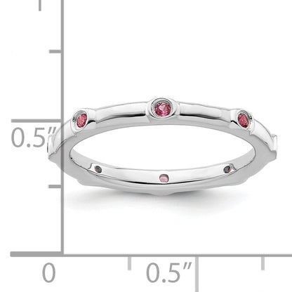 Sterlingsilber Stapelbar Expressions Rosa Turmalin Ring