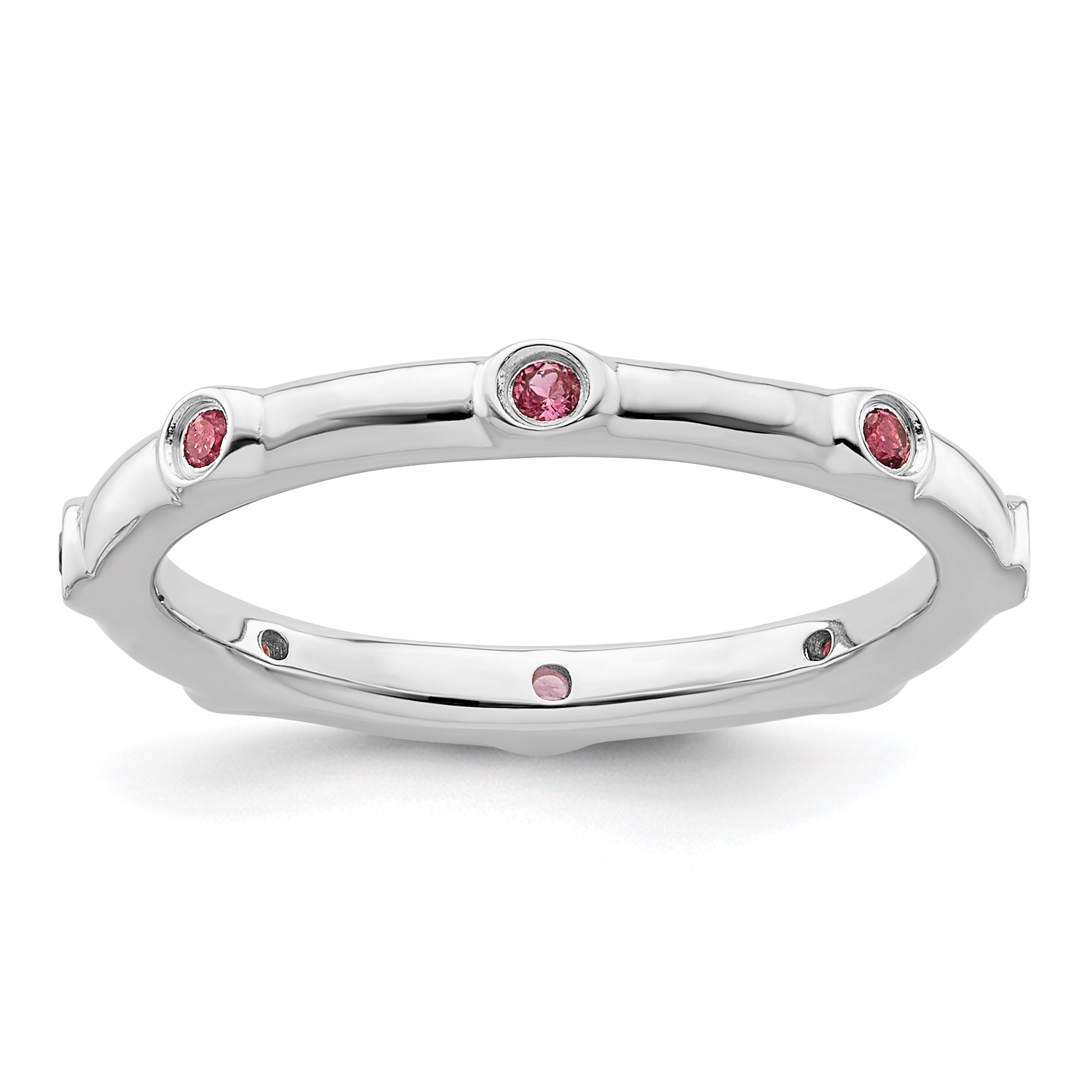 Sterlingsilber Stapelbar Expressions Rosa Turmalin Ring
