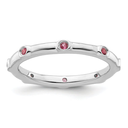 Sterlingsilber Stapelbar Expressions Rosa Turmalin Ring