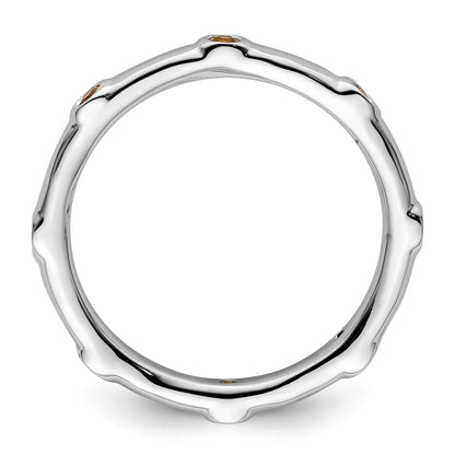 Sterlingsilber Stapelbar Expressions Citrin Ring