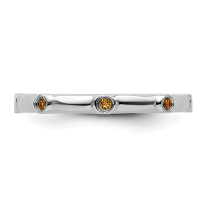 Sterlingsilber Stapelbar Expressions Citrin Ring
