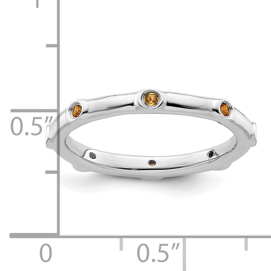 Sterlingsilber Stapelbar Expressions Citrin Ring