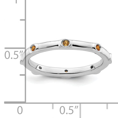 Sterlingsilber Stapelbar Expressions Citrin Ring