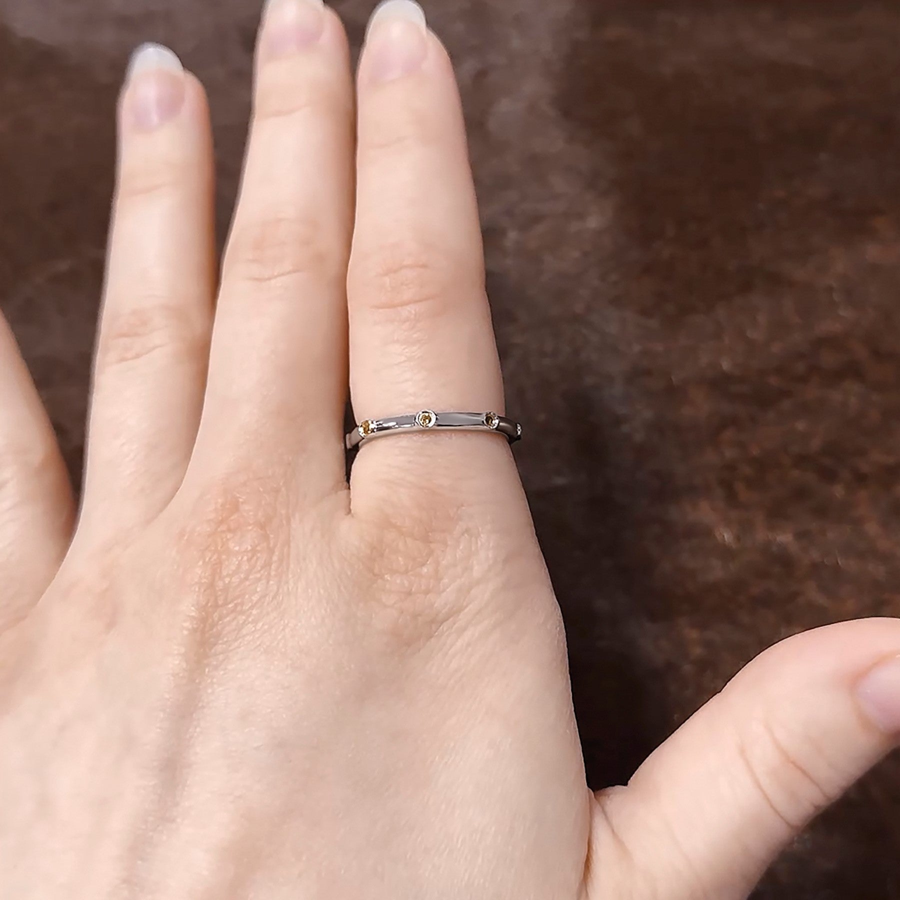 Sterlingsilber Stapelbar Expressions Citrin Ring