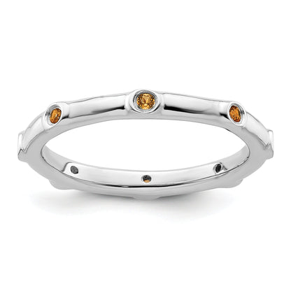 Sterlingsilber Stapelbar Expressions Citrin Ring