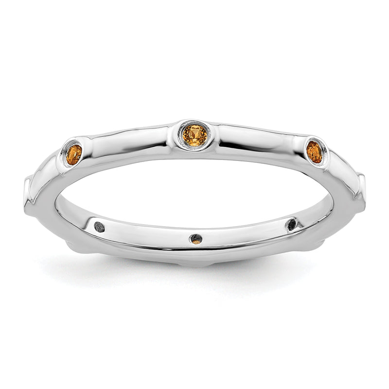 Sterlingsilber Stapelbar Expressions Citrin Ring
