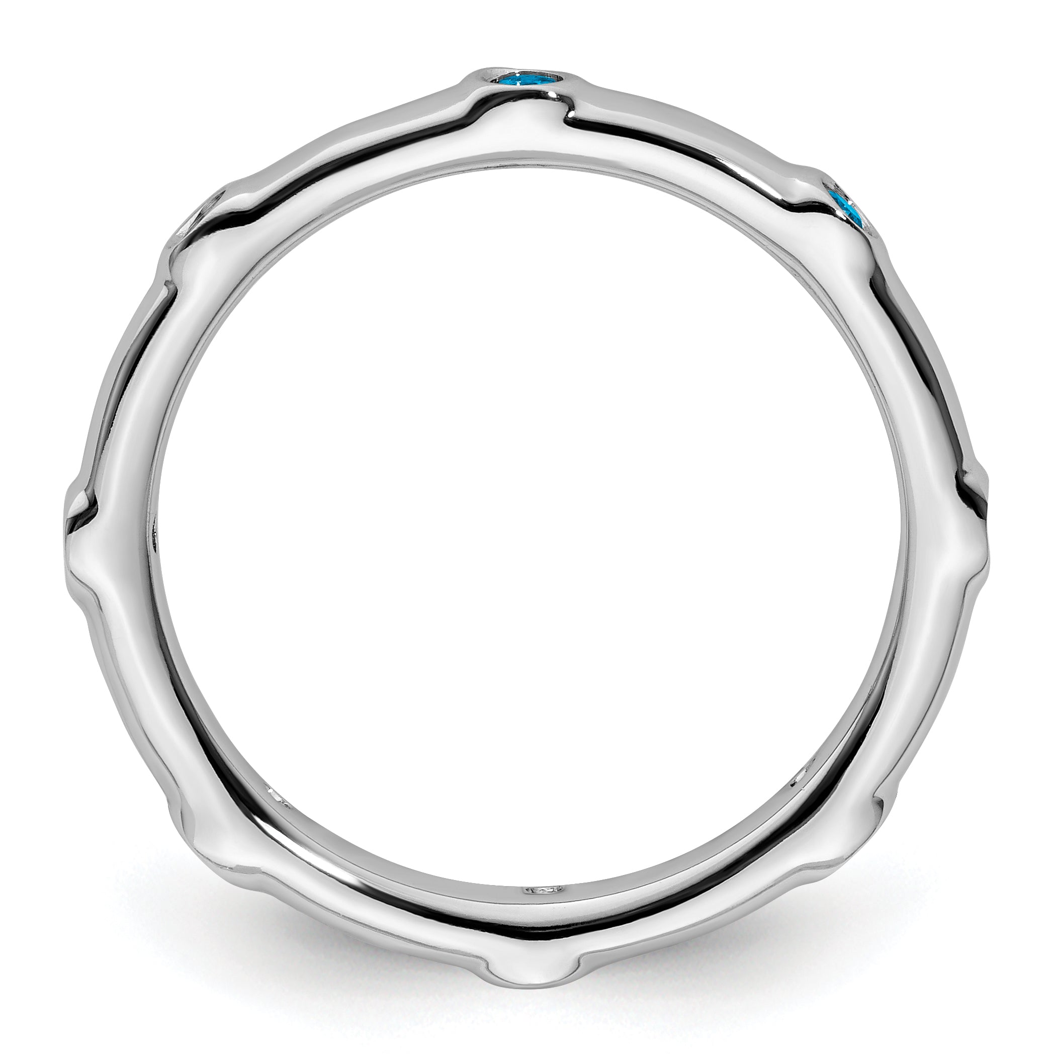 Sterlingsilber Stapelbar Expressions Blautopas Ring