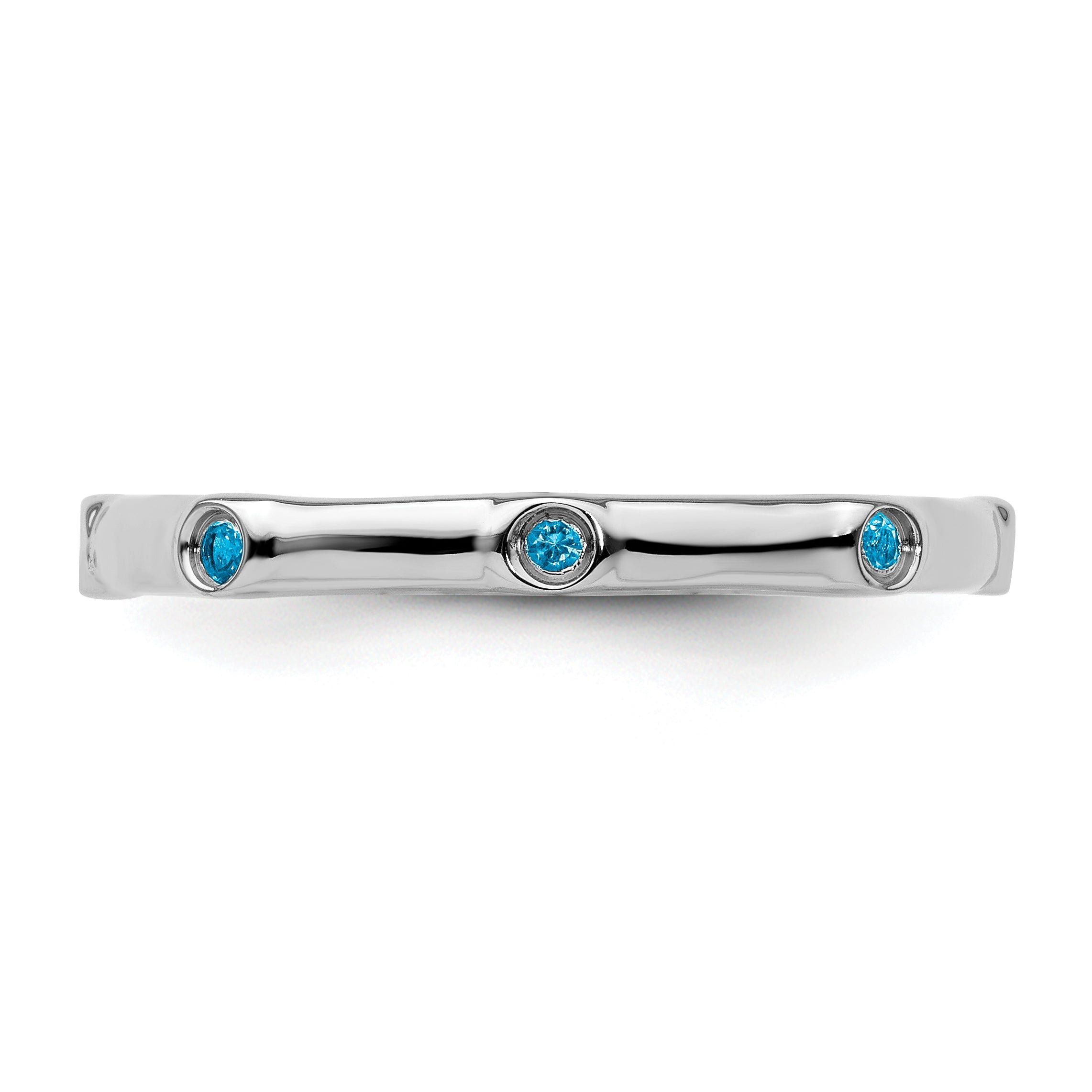 Sterlingsilber Stapelbar Expressions Blautopas Ring