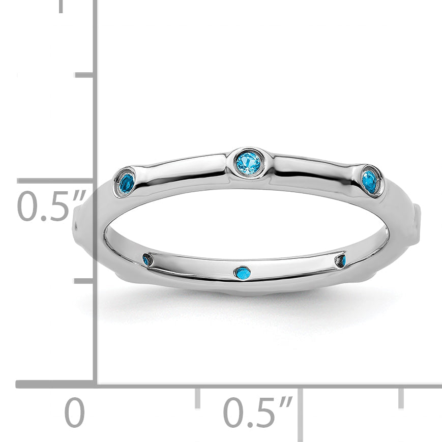 Sterlingsilber Stapelbar Expressions Blautopas Ring
