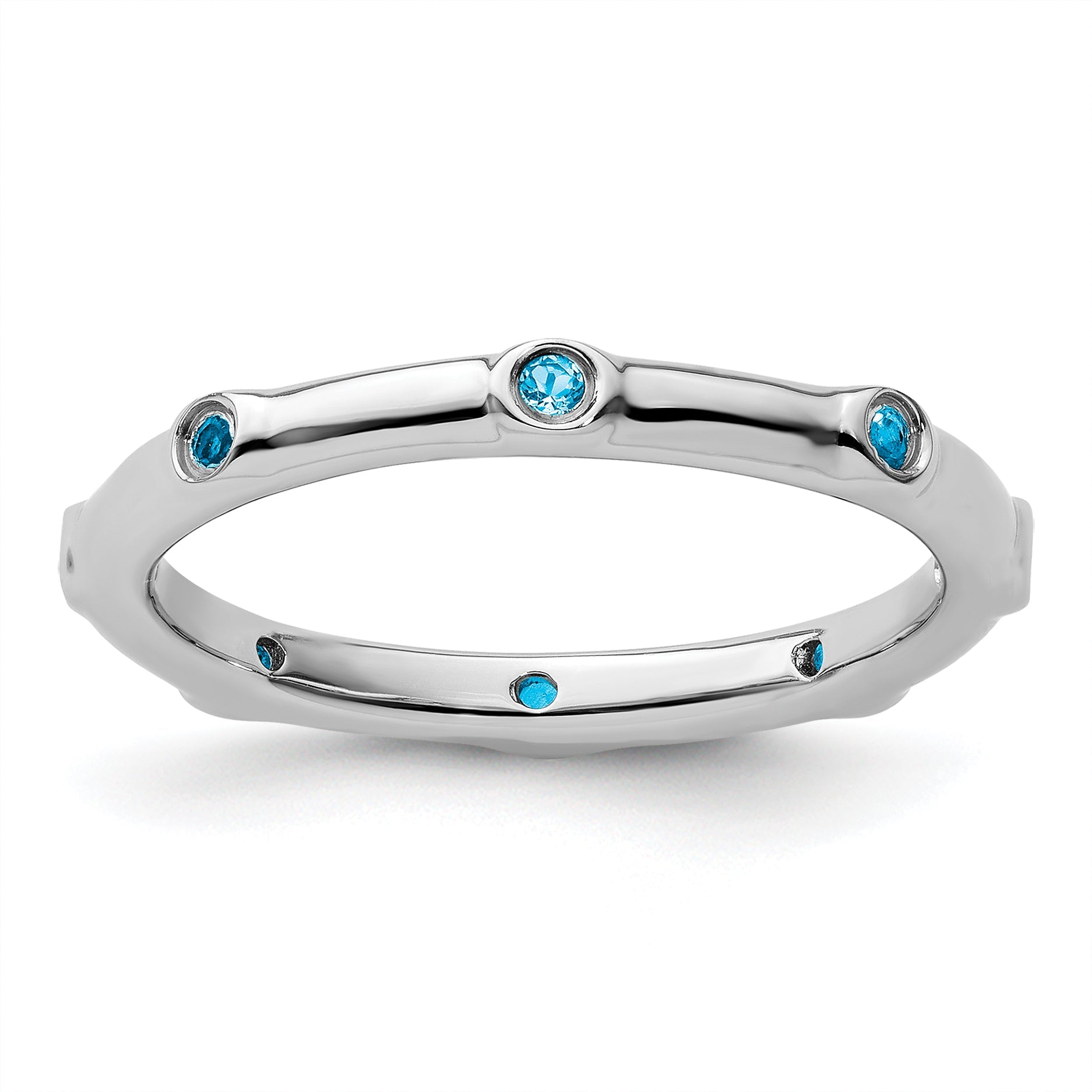 Sterlingsilber Stapelbar Expressions Blautopas Ring