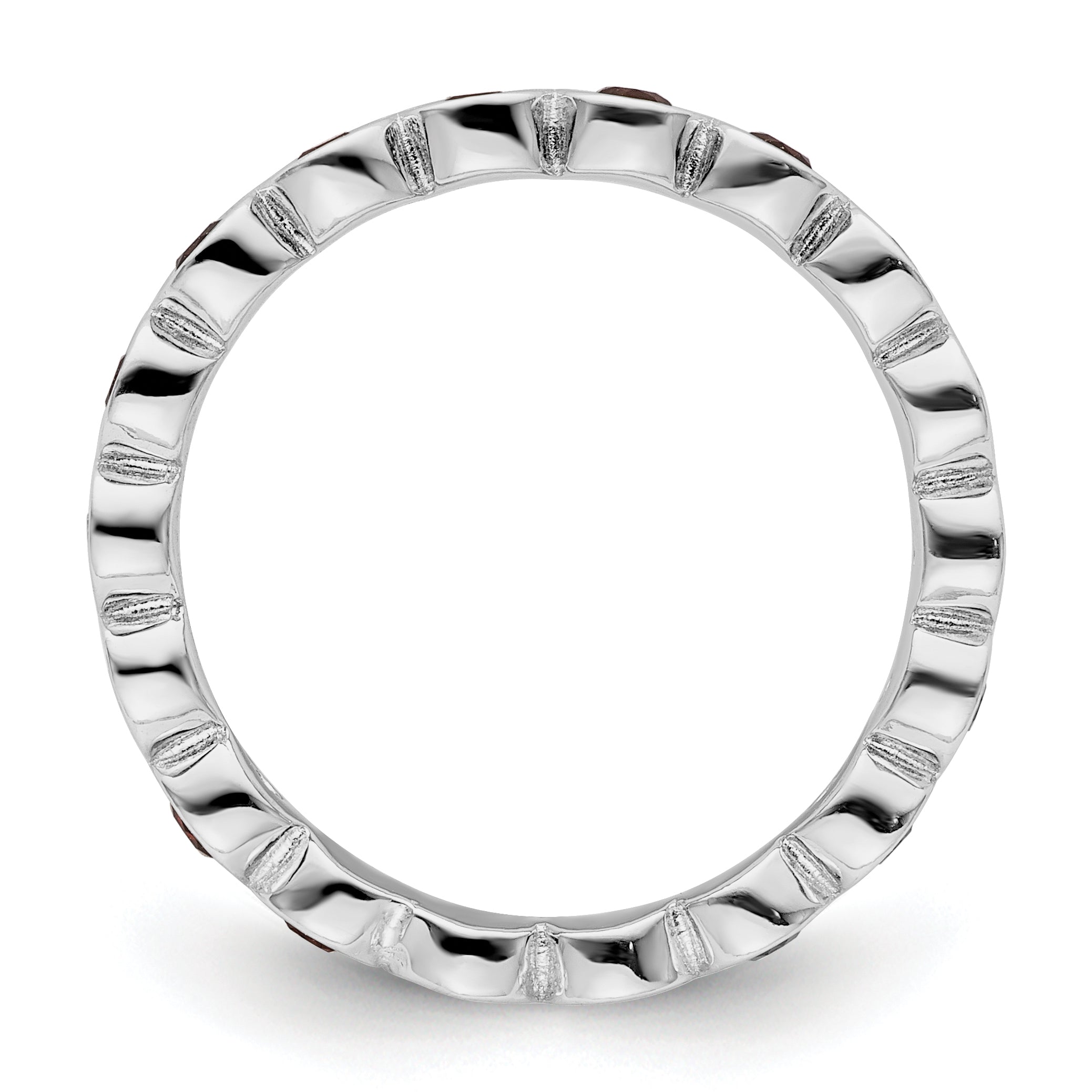 Sterlingsilber Stapelbar Expressions Granat Ring