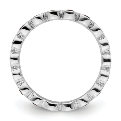 Sterlingsilber Stapelbar Expressions Granat Ring