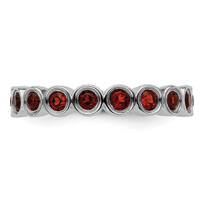 Sterlingsilber Stapelbar Expressions Granat Ring