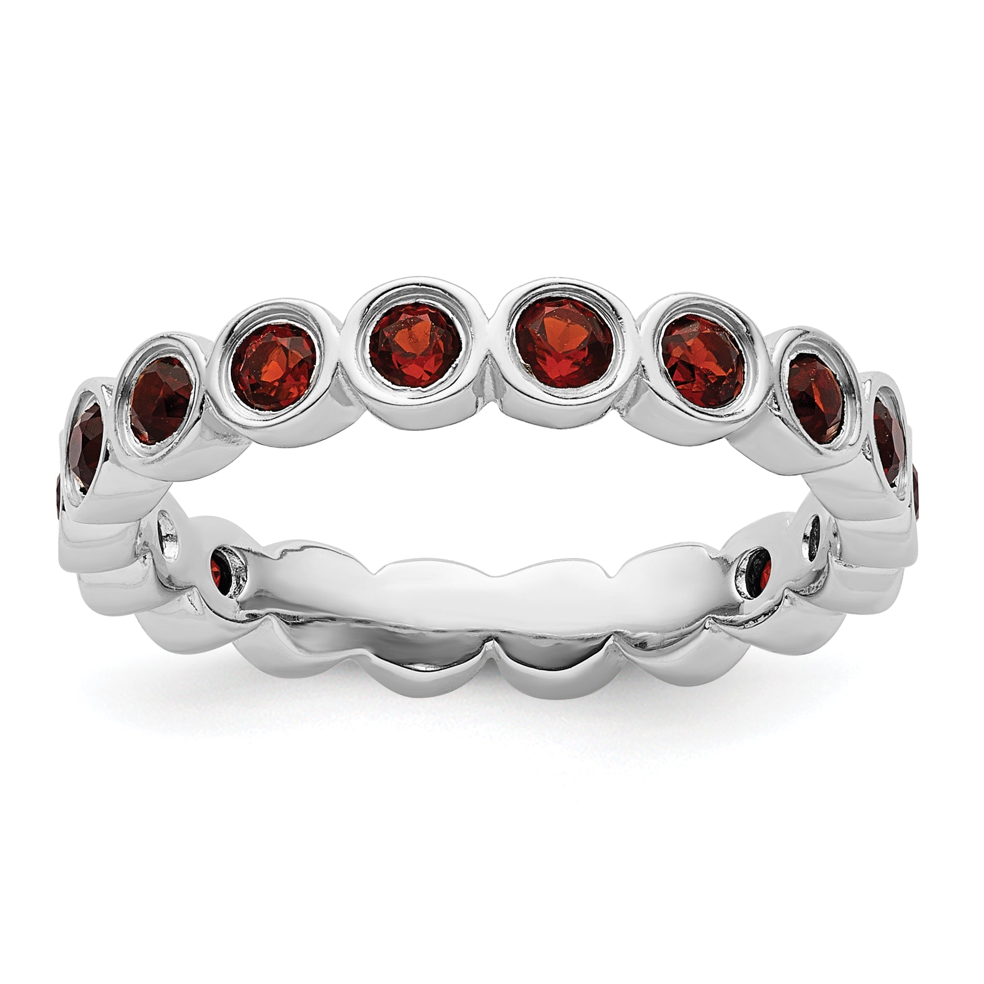 Sterlingsilber Stapelbar Expressions Granat Ring