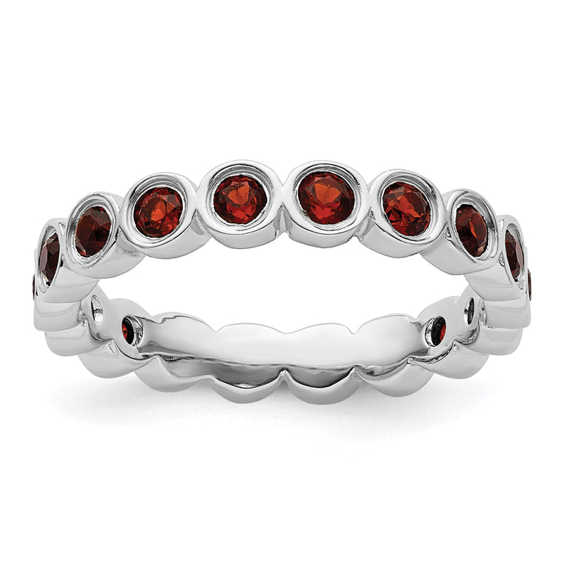 Sterlingsilber Stapelbar Expressions Granat Ring