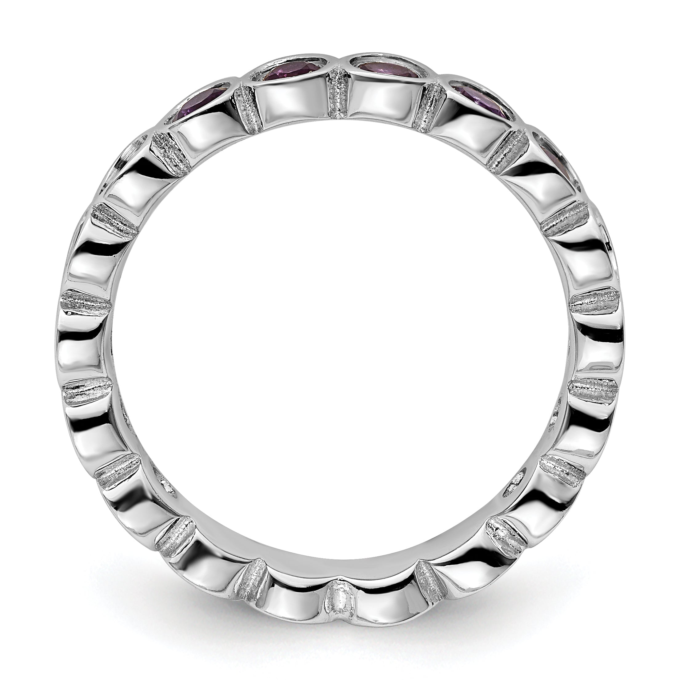 Sterlingsilber Stapelbar Expressions Amethyst Ring