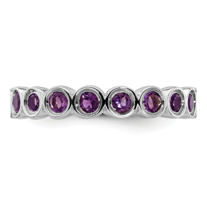 Sterlingsilber Stapelbar Expressions Amethyst Ring