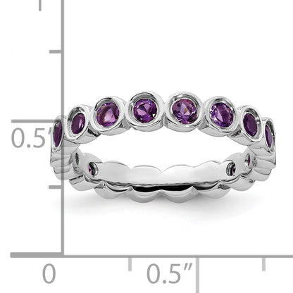 Sterlingsilber Stapelbar Expressions Amethyst Ring