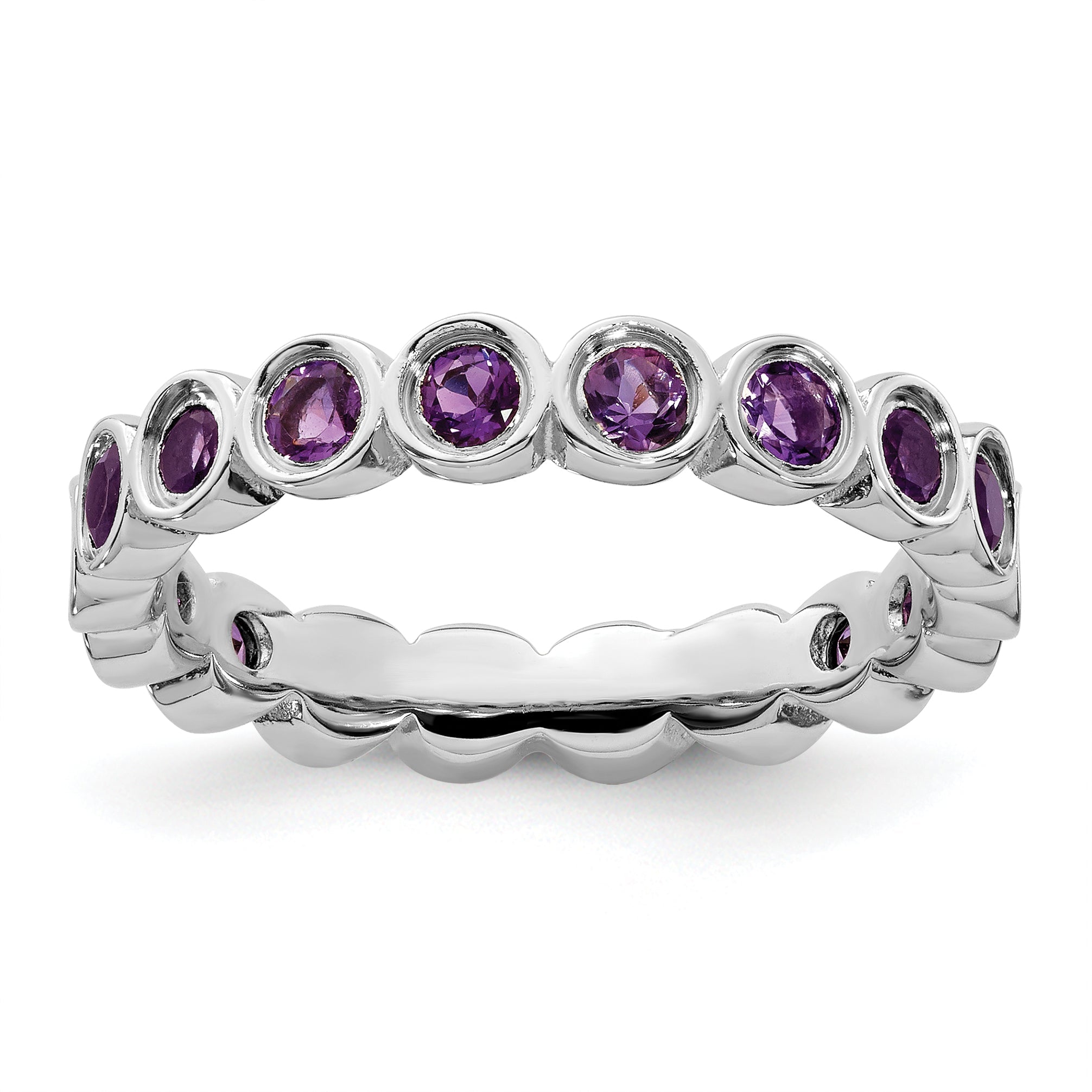 Sterlingsilber Stapelbar Expressions Amethyst Ring