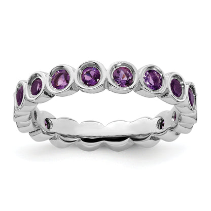 Sterlingsilber Stapelbar Expressions Amethyst Ring