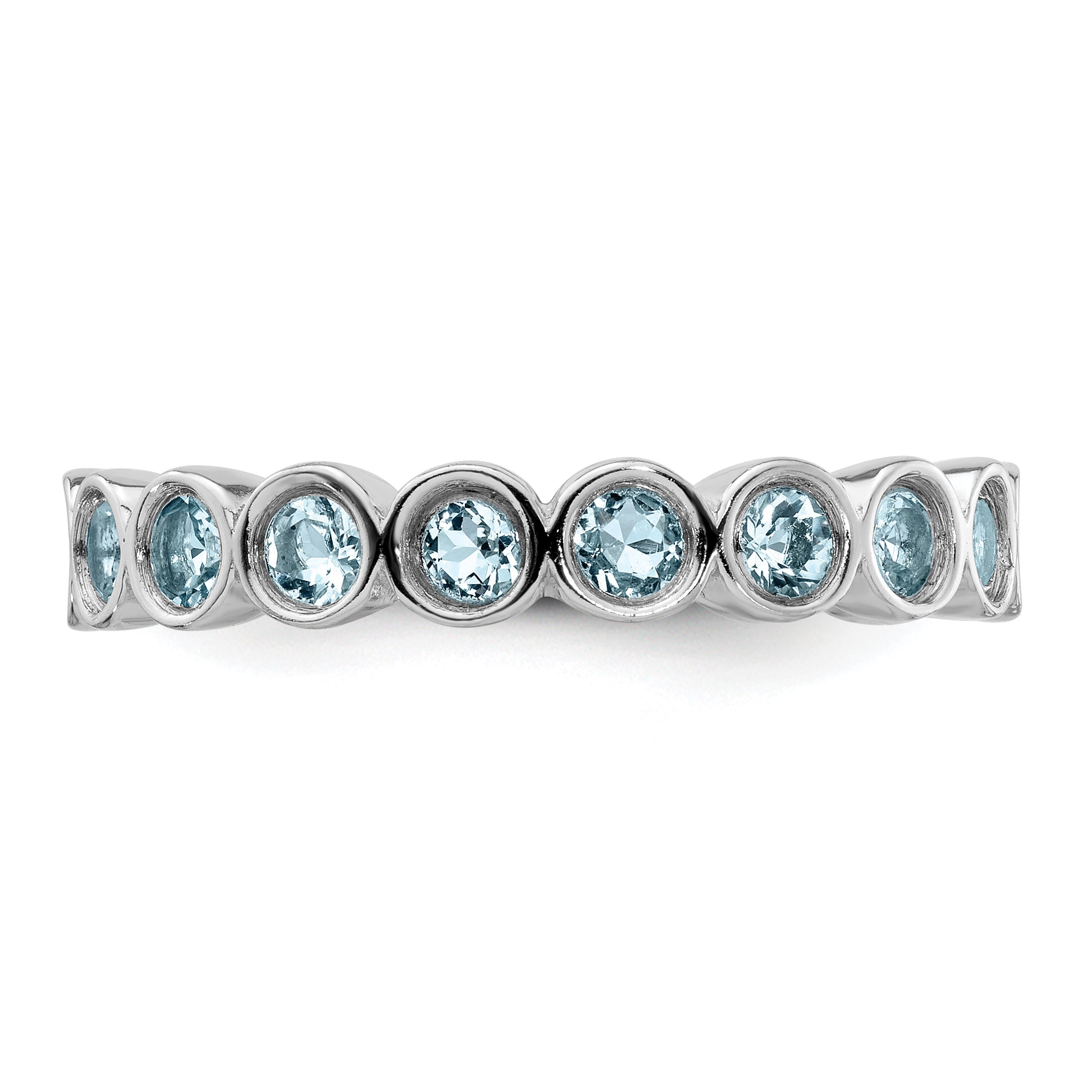 Sterlingsilber Stapelbar Expressions Aquamarin Ring