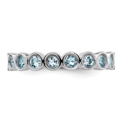 Sterlingsilber Stapelbar Expressions Aquamarin Ring