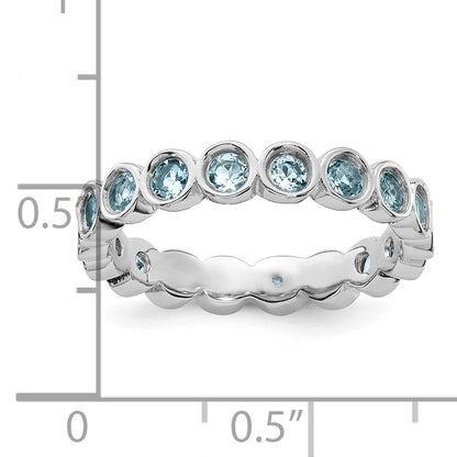 Sterlingsilber Stapelbar Expressions Aquamarin Ring