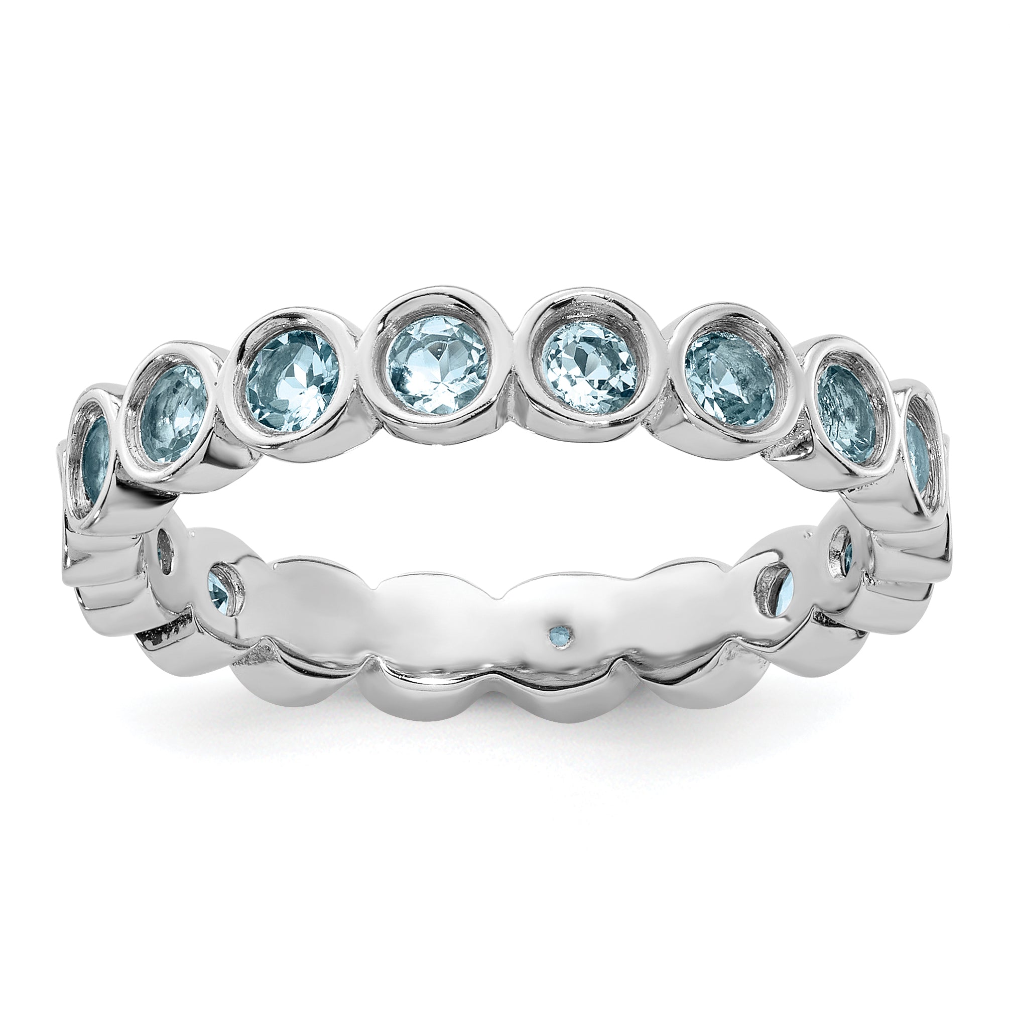 Sterlingsilber Stapelbar Expressions Aquamarin Ring