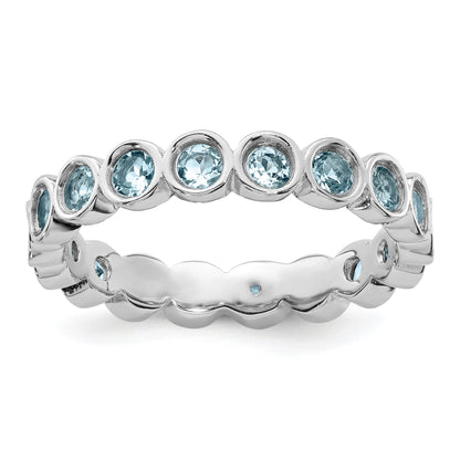 Sterlingsilber Stapelbar Expressions Aquamarin Ring