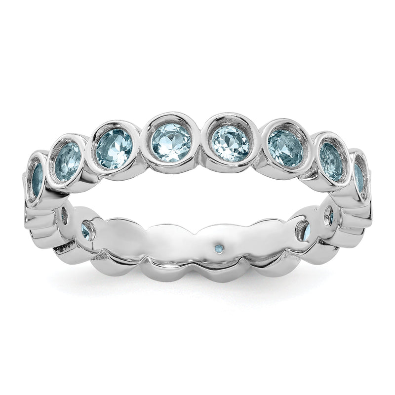 Sterlingsilber Stapelbar Expressions Aquamarin Ring
