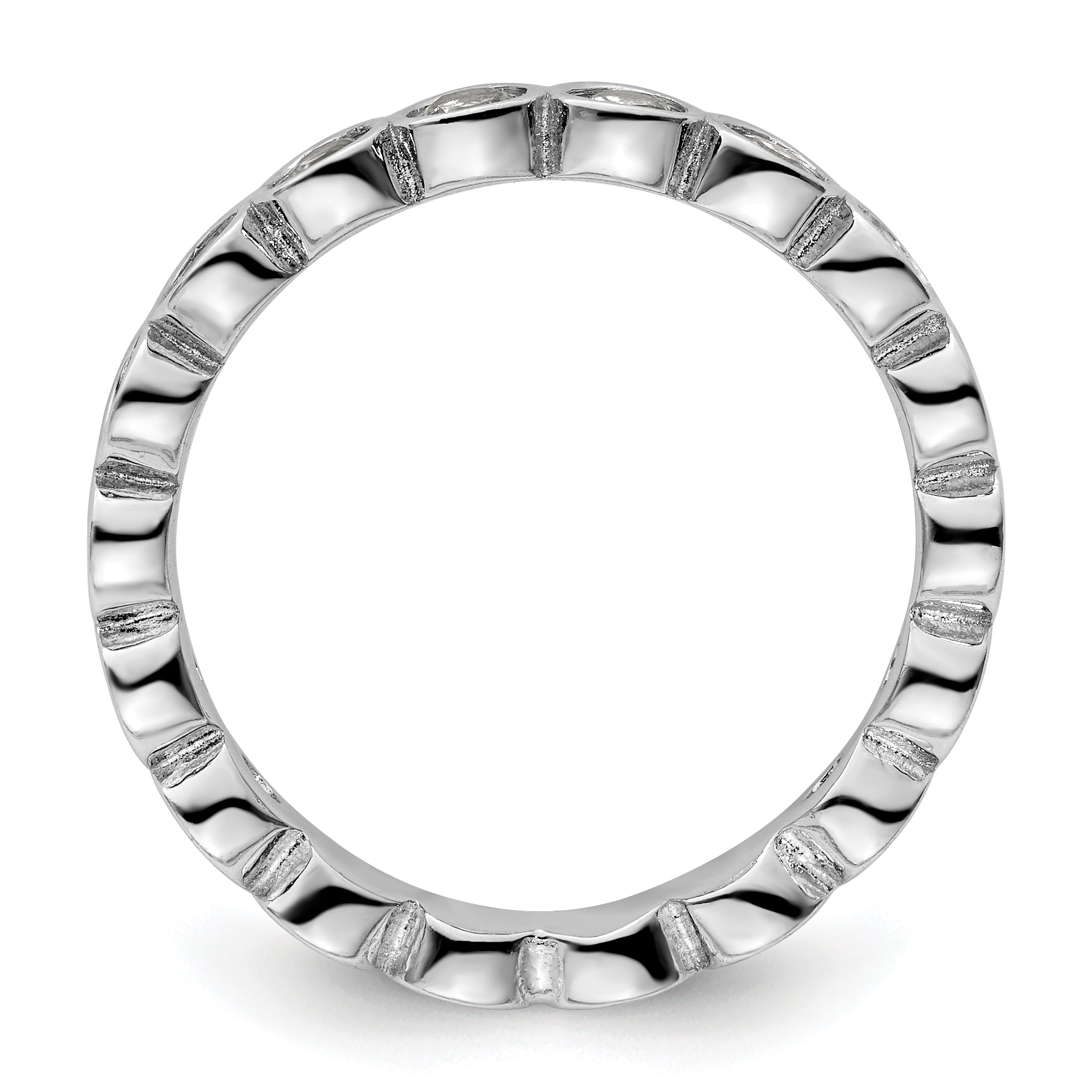 Sterlingsilber Stapelbar Expressions Weiß Topas Ring