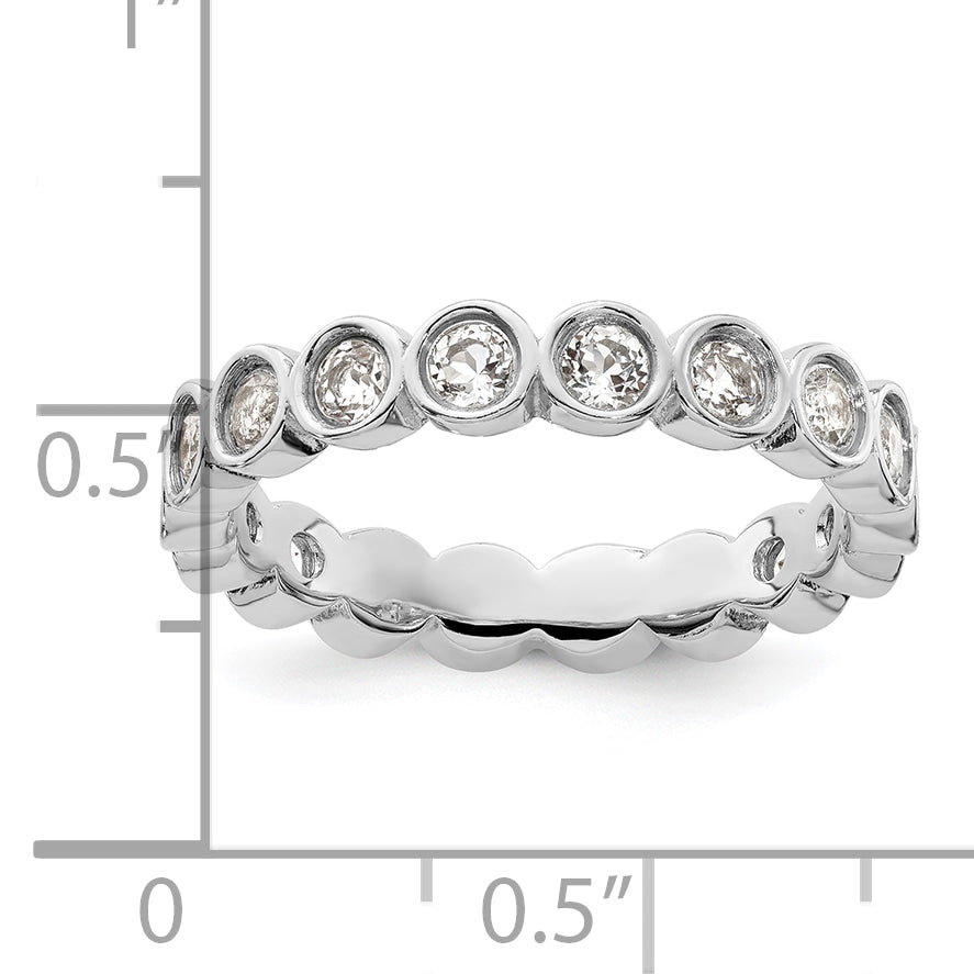 Sterlingsilber Stapelbar Expressions Weiß Topas Ring