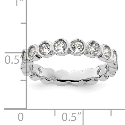 Sterlingsilber Stapelbar Expressions Weiß Topas Ring
