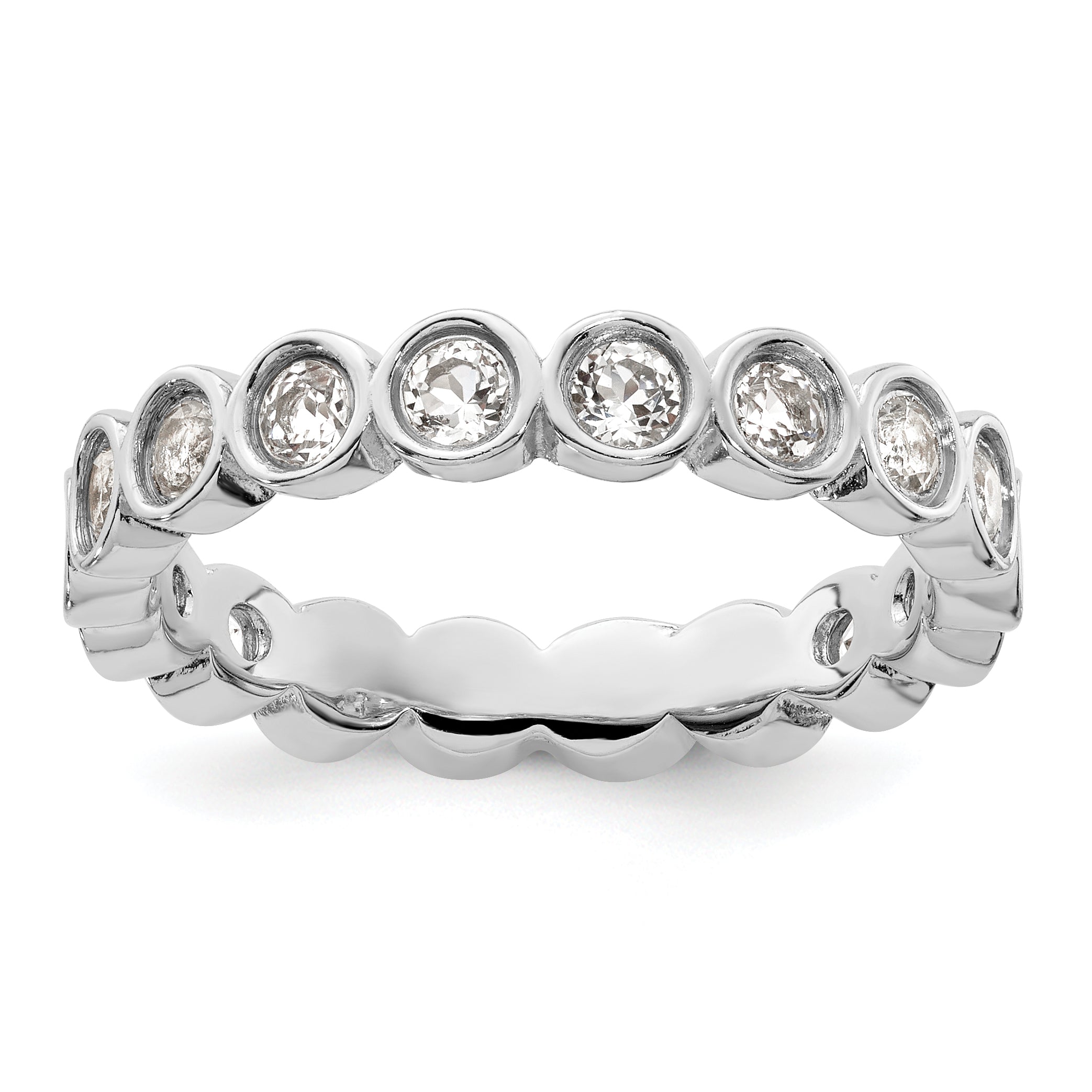 Sterlingsilber Stapelbar Expressions Weiß Topas Ring